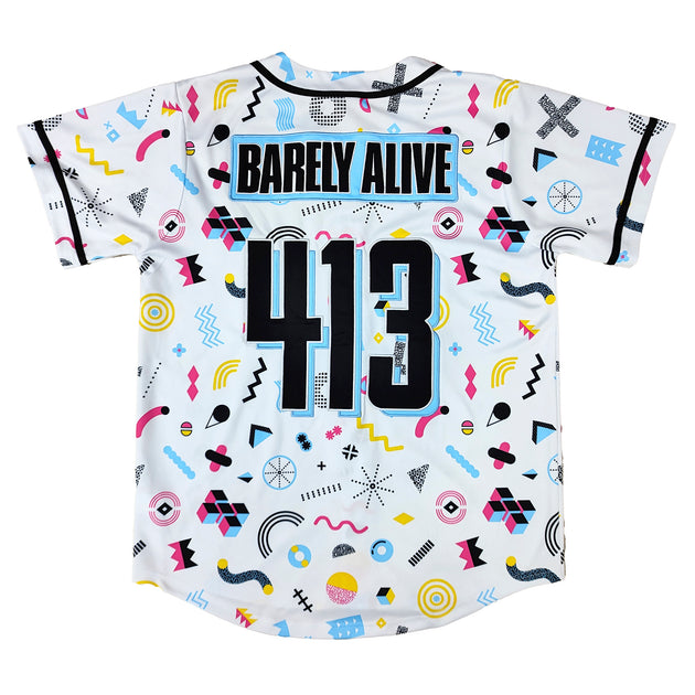 White Baseball Jersey – Barely Alive